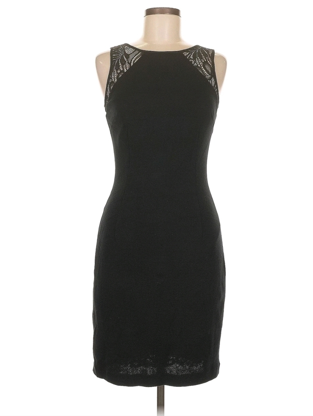 Trina Turk LBD Black Lace Dress Tailored Bodycon Formal Fully Lined, Size 8